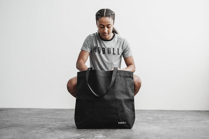 Black Nobull Waxed Canvas Open Top Tote Women's Bags | CA F2272D